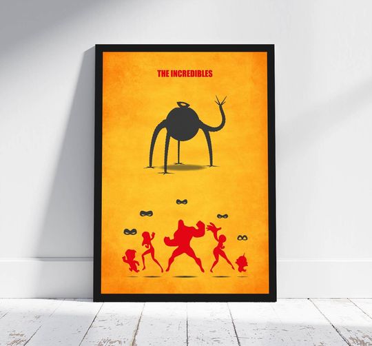 Discover The Incredibles Animation Minimalist Poster Alternative Movie Print Disney and Pixar Collection Home Decor Fan art work Hanging Cool Gift