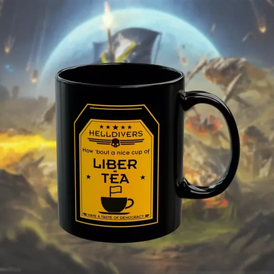 Discover Helldivers 2 Black Mug - Nice Cup of Liber-Tea Gift for Him or Her