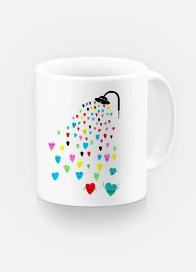 Discover White Ceramic Love Shower Mug