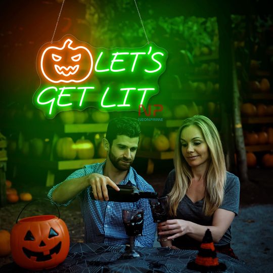 Discover Let's Get Lit Neon Sign, Bat Neon Sign, Bat Decor Wall, Spooky Neon Sign, Spooky Decor Sign, Halloween Neon Sign, Halloween Decor Wall Sign
