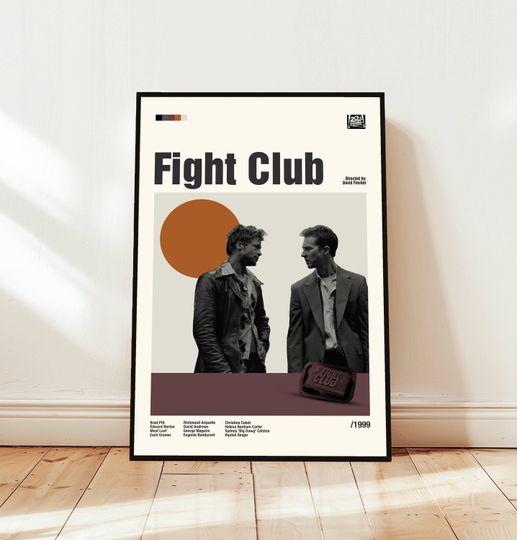 Discover Fight Club Poster / Movie Poster / Midcentury Modern Art / Minimalist Art / Vintage Print /  Retro Modern Poster / Gift for him