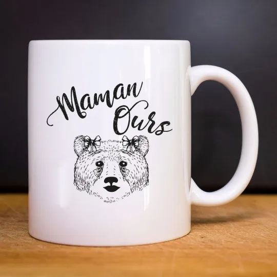 Discover Ceramic Mug White Mum Bear