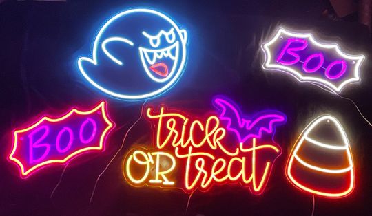 Discover Halloween Neon Signs - Boo Neon Sign for Halloween, Party's, Mancave, Bar, Business, or Game Room