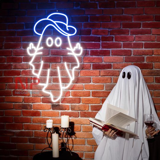 Discover Cowboy Boo Neon Sign, Boo Neon Sign, Cowboy Neon Sign, Halloween Neon Sign, Halloween Gift, Halloween Decor Sign, Custom Neon Sign