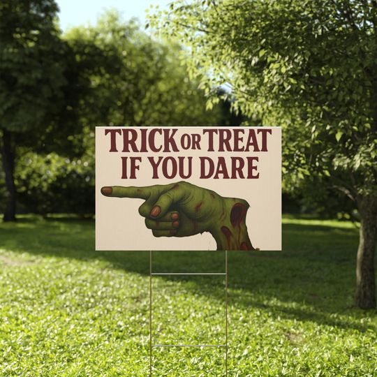 Discover Spooky Halloween Yard Sign: Zombie Hand, Trick or Treat