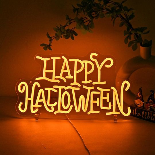 Discover Happy Halloween Neon Sign: LED Acrylic Halloween Decor