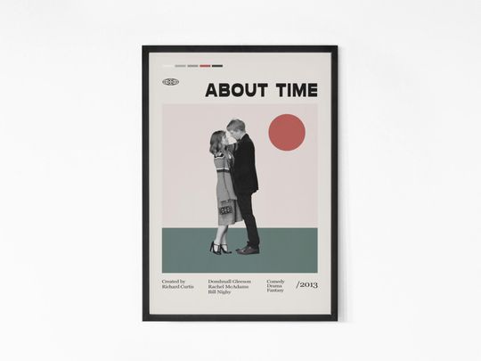 Discover About Time 2013 Movie Poster, Vintage tv show poster, Domhnall Gleeson, Rachel McAdams, Minimalist Art, Retro Poster, Home Wall art.