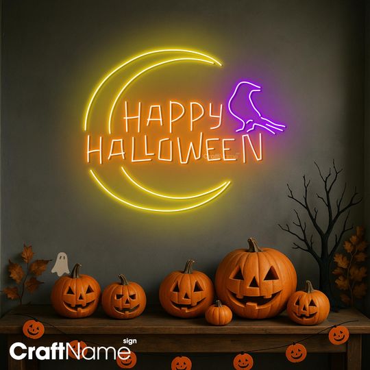 Discover Happy Halloween Neon Sign, Spooky Halloween Led Wall Light for Holiday Home Decoration, Perfect Gift for Family, Friends