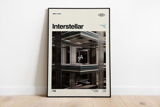 Discover Interstellar Movie Poster: Mid-Century Modern Minimalist Art Print