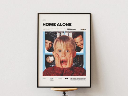 Discover Home Alone Poster, Macaulay Culkin Poster, Christmas Movie Poster Print, Chris Columbus Film Home Alone Print, Gift for Christmas Idea