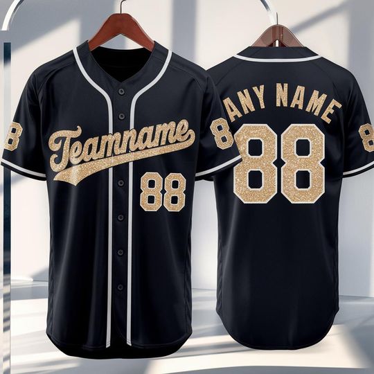 Discover Personalized Bling Baseball Jersey, Glitter Wedding Jersey, Cheerleading Baseball Jersey, Kids Youth Adult Jersey, Team Name Number Jersey