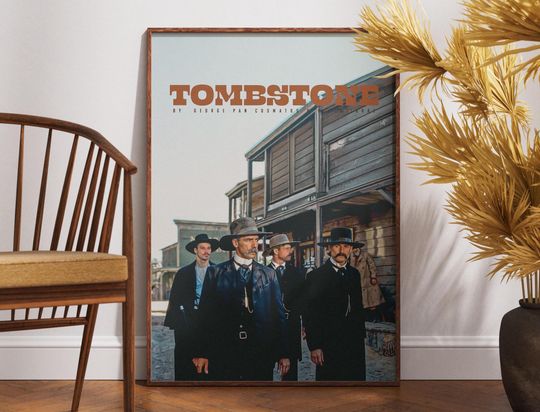 Discover Tombstone Movie Poster, Retro Poster, Minimalist Art, Vintage Poster, Wall Art, Gift for Him, Western Movie Poster, Doc Holliday, Home Decor