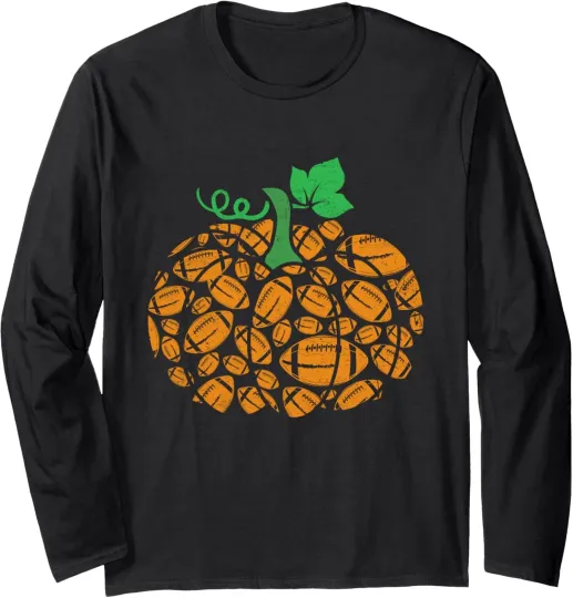 Discover Awesome Pumpkin Football Lover Halloween Season Long Sleeve T-Shirt
