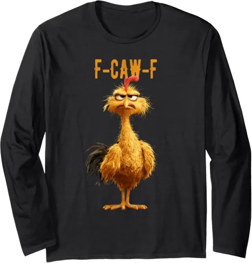 Discover Funny F-Caw-F Chicken Long Sleeve T-Shirt for Chicken Lovers
