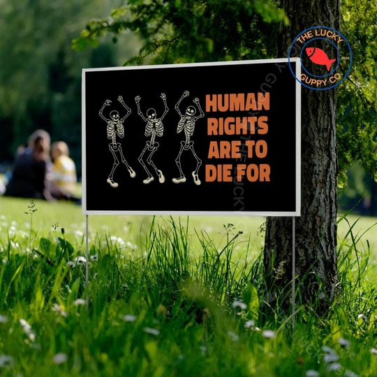 Discover Human Rights are to Die For Liberal Halloween Yard Sign, Spooky Liberal Flag, Pumpkins Spice Equal Rights, Hex the Patriarchy House Sign
