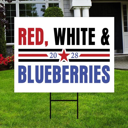 Discover Red White And Blueberries Sign, RIP Charlie Kirk Sign, Freedom Sign, Justice For Charlie Kirk Yard Sign, Activist & Human Rights Yard Sign