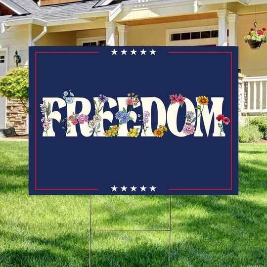 Discover Freedom Charlie Kirk Yard Sign, Activist & Human Rights Support Sign, Justice For Charlie Kirk Sign, A True Patriot Sign,  RIP Charlie Kirk