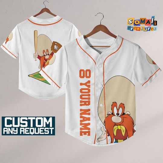 Personalize Cartoon Looney Tune Yosemite Sam Jersey Baseball, Gift for Space Jamz Fans, Tune Squad Jersey, Family Jersey