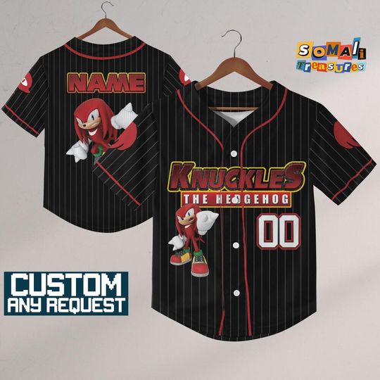 Discover Personalize Sonic The Hedgehog Knuckles, Custom Baseball, Sonic the Hedgehog Sports Tee, Gamer Gift Outfit