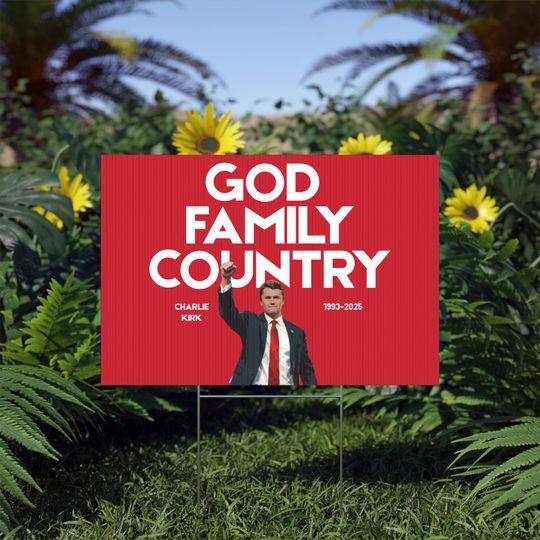 Discover Charlie Kirk Turning Point Patriotic Lawn Sign, American Flag Decor, Home & Garden, Political Statement Sign