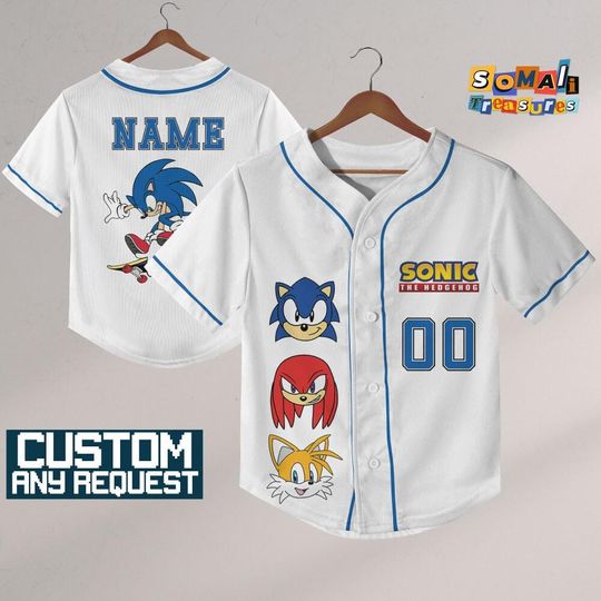 Discover Personalize Sonic The Hedgehog Sonic Team, Custom Baseball, Sonic the Hedgehog Sports Tee, Gamer Gift Outfit