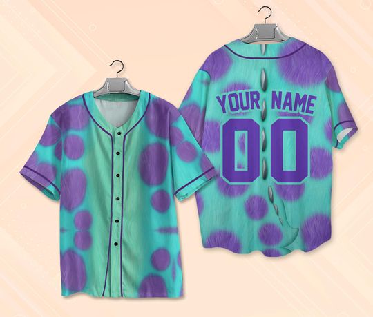 Custom James P. Sullivan Sulley Monsters Inc Baseball Jersey, Monster Character Jersey