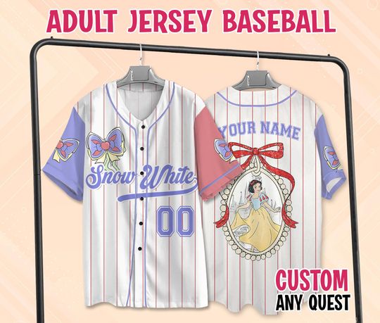 Discover Custom Coquette Bow Disney Princess Snow White Jersey, Princess and the Frog Jersey