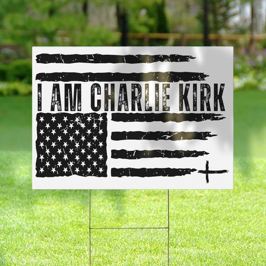 Discover I am C. K. Yard Sign, C. K1rk Activist Memorial Yard Decor, American Patriotic Garden Decor, Freedom Keepsake