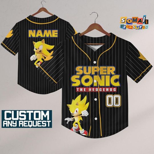 Discover Personalize Super Sonic The Hedgehog, Custom Baseball, Sonic the Hedgehog Sports Tee, Gamer Gift Outfit