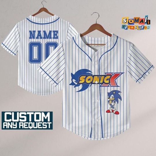Discover Personalize Sonic The Hedgehog Sonic X, Custom Baseball, Sonic the Hedgehog Sports Tee, Gamer Gift Outfit