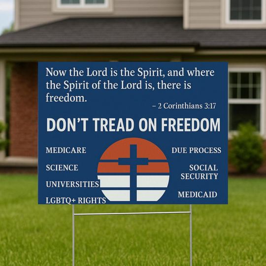 Discover Dont Tread on Freedom Yard Sign  Christian Progressive Bible Verse Sign  Pro-Freedom & Social Rights Lawn Decor, Anti-Trump