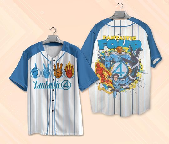 Discover The Fantastic Four Baseball Jersey, Avengers Superhero Baseball Shirt, The Fantastic Four Jersey, Disney Baseball Team, Disney Family Jersey
