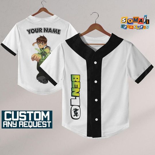 Personalized Ben 10 Omniverse White Jersey, Custom Kids, Youth, Adult, Birthday, Cartoon Team Outfit