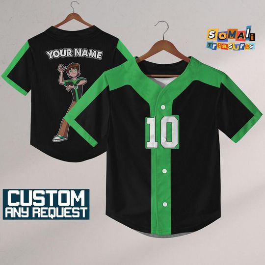 Personalized Ben 10 Omniverse Black Jersey, Custom Kids, Youth, Adult, Birthday, Cartoon Team Outfit