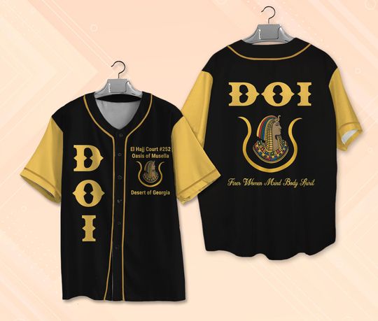 Discover Custom Name Daughters of Isis Ancient Egyptian Order Nobles Mystic Shriner PHA Baseball Jersey, Custom DOI Jersey, Mystic Baseball Jersey