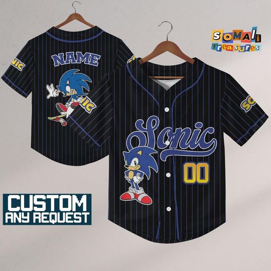 Discover Personalize Sonic The Hedgehog Funny, Custom Baseball, Sonic the Hedgehog Sports Tee, Gamer Gift Outfit