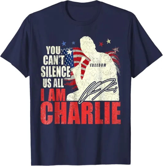Discover You Can't Silence Us All I Am Charlie USA Flag Unisex T-Shirt