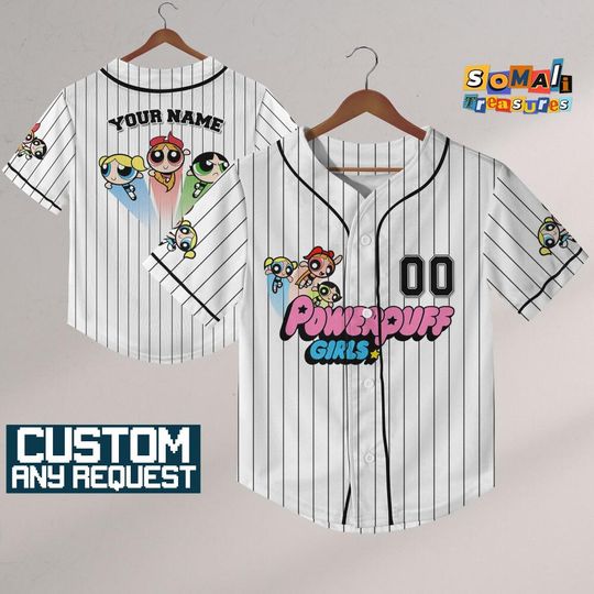 Discover Personalize The Powerpuff Girls Jersey ,Funny Powerpuff Girls 90s Cartoons, Retro PowerPuff Girls Jersey, Birthday Gift For Fans