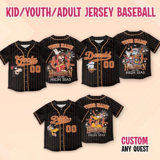 Discover Custom Halloween on the High Seas Disney Cruise Baseball Jersey, Mickey and Friends Cruise Shirt, Halloween Family Trip Shirt, Spooky Cruise