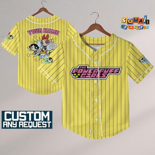 Personalize Powerpuff Girl Fly Yellow Light Black ,Funny Powerpuff Girls 90s Cartoons, Retro PowerPuff Girls, Birthday Gift For Fans