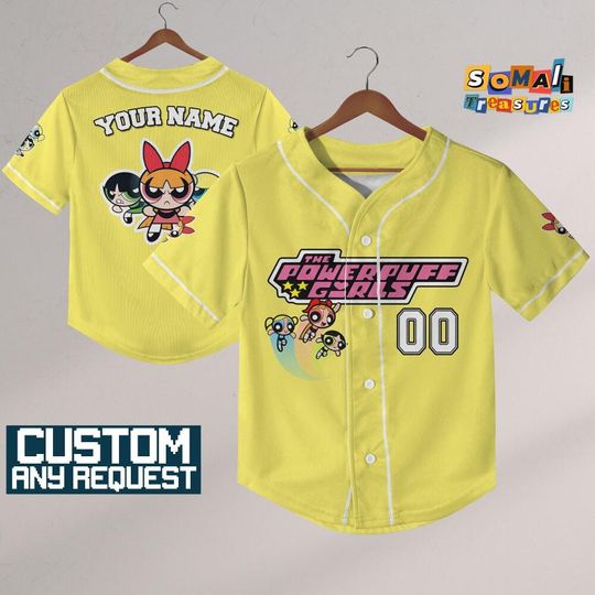 Discover Personalize Powerpuff Girl Action Yellow Light Black ,Funny Powerpuff Girls 90s Cartoons, Retro PowerPuff Girls, Birthday Gift For Fans