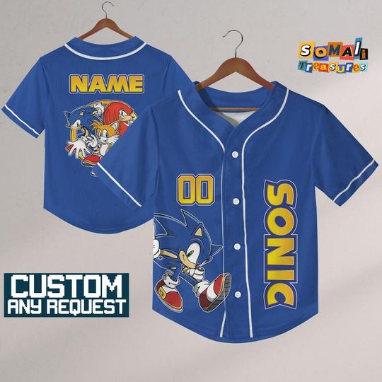 Discover Personalize Sonic Let's Roll, Custom Baseball, Sonic the Hedgehog Sports Tee, Gamer Gift Outfit
