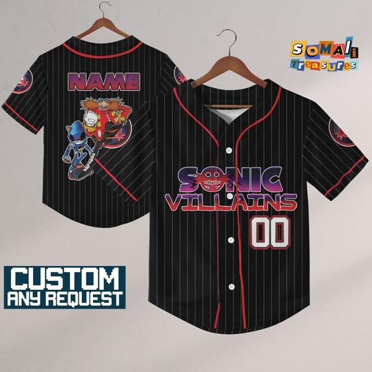 Discover Personalize Sonic The Hedgehog Villains, Custom Baseball, Sonic the Hedgehog Sports Tee, Gamer Gift Outfit