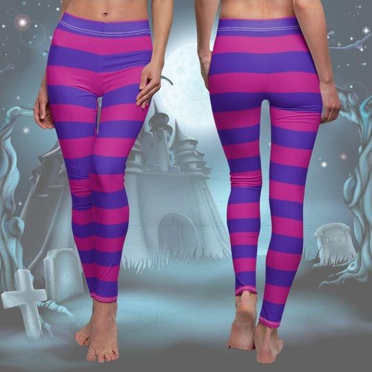 Discover Halloween Cheshire Cat Leggings, Alice in Wonderland Costume, Disney Workout Pants
