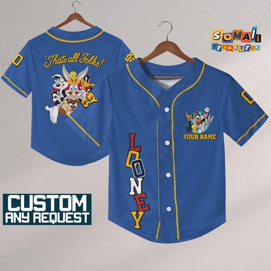 Personalize Looney Tunes Be Friends Baseball, Baseball Team Outfit, Gift for Space Jamz Fans, Tune Squad Jersey, Family Jersey