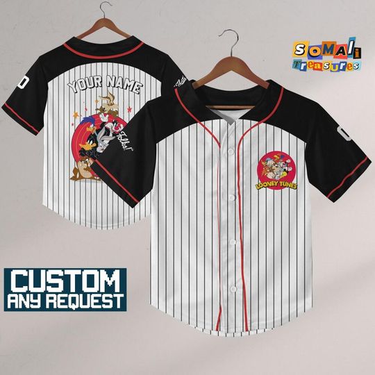 Personalize Looney Tunes Happy Life Baseball, Baseball Team Outfit, Gift for Space Jamz Fans, Tune Squad Jersey, Family Jersey