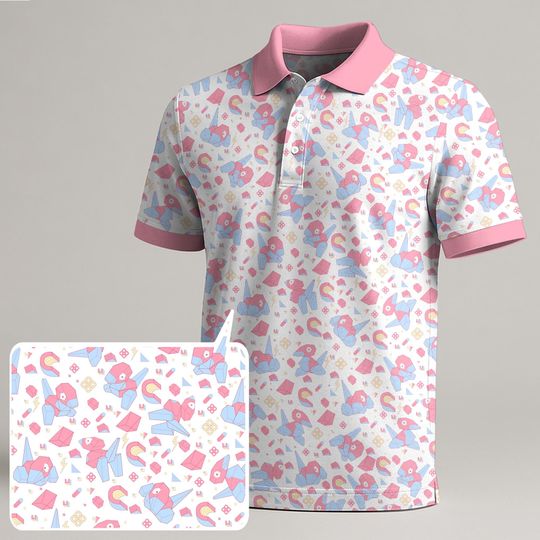 Umbreon Espeon Polo Shirt, Unisex Purple Pattern Polo, Kawaii Summer Polo Top, Funny Trendy Shirt for Birthday Gift, Umbreon Shirt Gifts