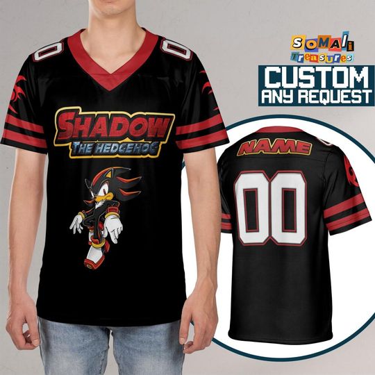 Personalize Shadow The Hedgehog, Custom Baseball, Sonic the Hedgehog Sports Jersey, Gamer Gift Outfit