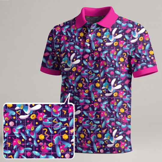 Discover Shuckle Butterfree Polo Shirt, Cute Kawaii Insect Pattern Summer Polo, Funny Vintage Style Shirt, Trendy Gift Outfit, Shuckle Shirt Gift