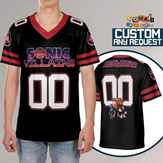 Personalize Sonic The Hedgehog Villains Football, Custom Baseball, Sonic the Hedgehog Sports Jersey, Gamer Gift Outfit